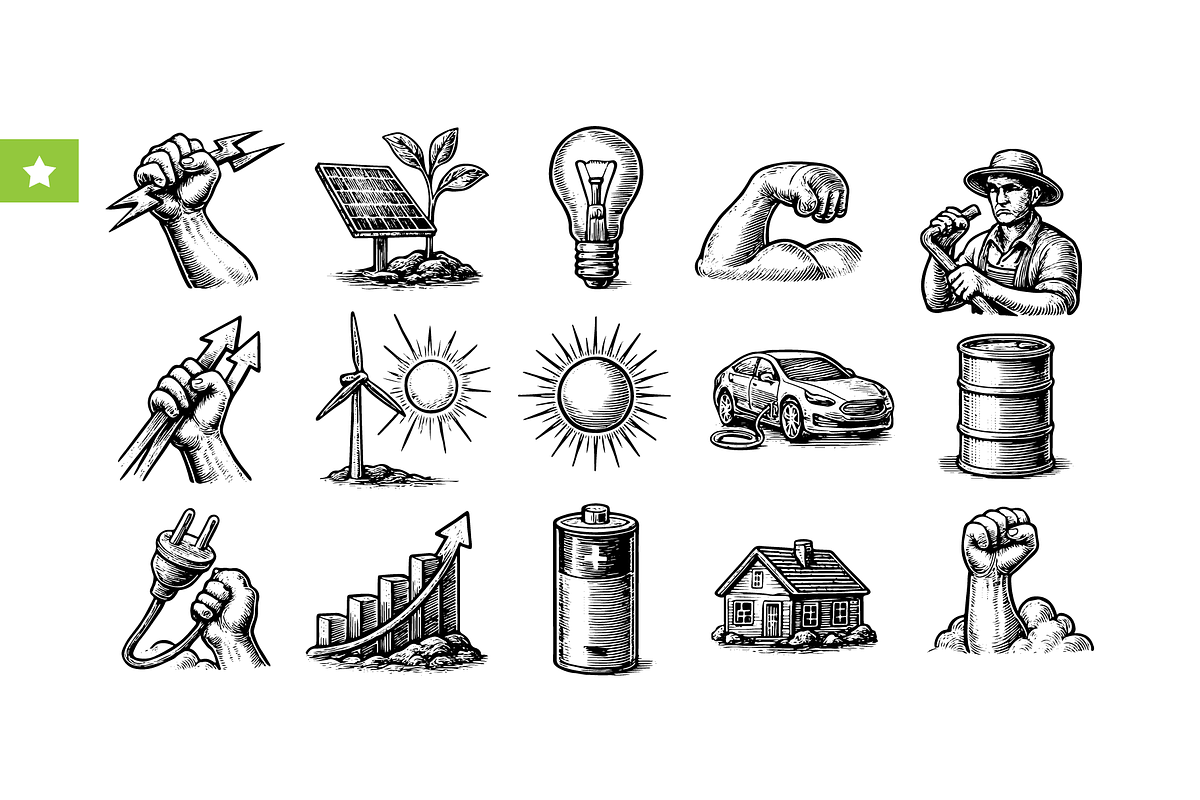 Renewable Energy Set, an Object Graphic by RT Studio