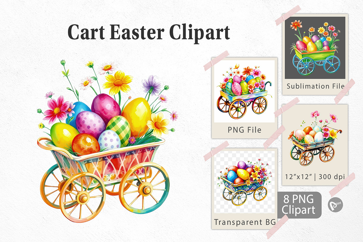 Cart Easter Clipart, a Graphic by Artnoy (Photo 1 of 5)