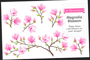 SET / 8 / Magnolia Textures, 8 march, a Decorative Illustration by Nadin_Lebedeva (Thumbnail 5 of 6)