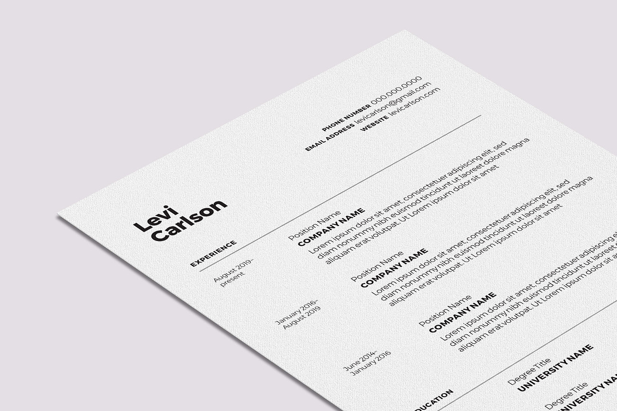 Minimalist Resume Template, a Resume Template by StudioSage (Photo 3 of 4)