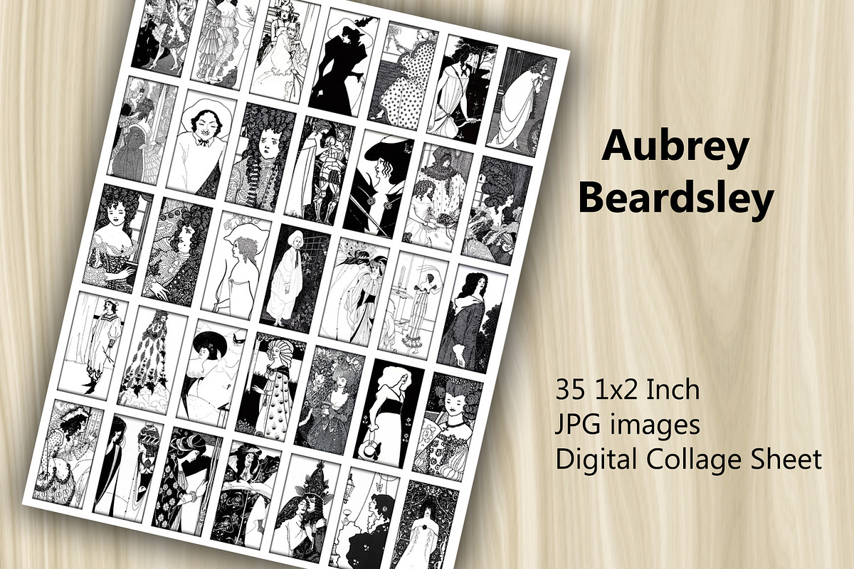 Collage Sheet - Aubrey Beardsley, a Print Template by Kseniya-Omega (Photo 1 of 3)