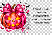 Pink Halloween Png Sublimation, a Graphic by Clipart Bloom (Thumbnail 2 of 2)