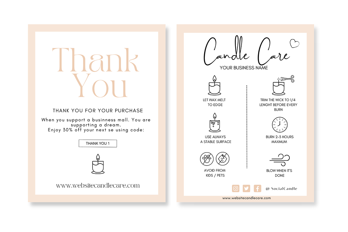Candle Templates Thank You, a Card Template by Meoww_Design (Photo 2 of 3)