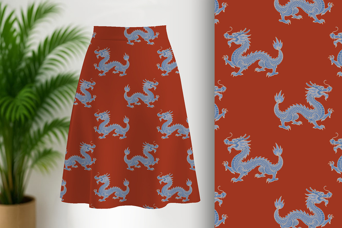 Asian Dragon Seamless Pattern, a Pattern Graphic by Sharon Schwalbe (Photo 2 of 6)