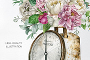 Rustic white peony bouquet clipart, an Object Illustration by yana.fefelova (Thumbnail 4 of 5)