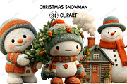 Christmas Snowman Clipart Bundle, an Illustration by Creative Art (Thumbnail 1 of 10)