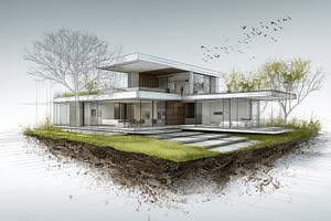 Modern house architectural design sk, a Photo by Pixeness Studio