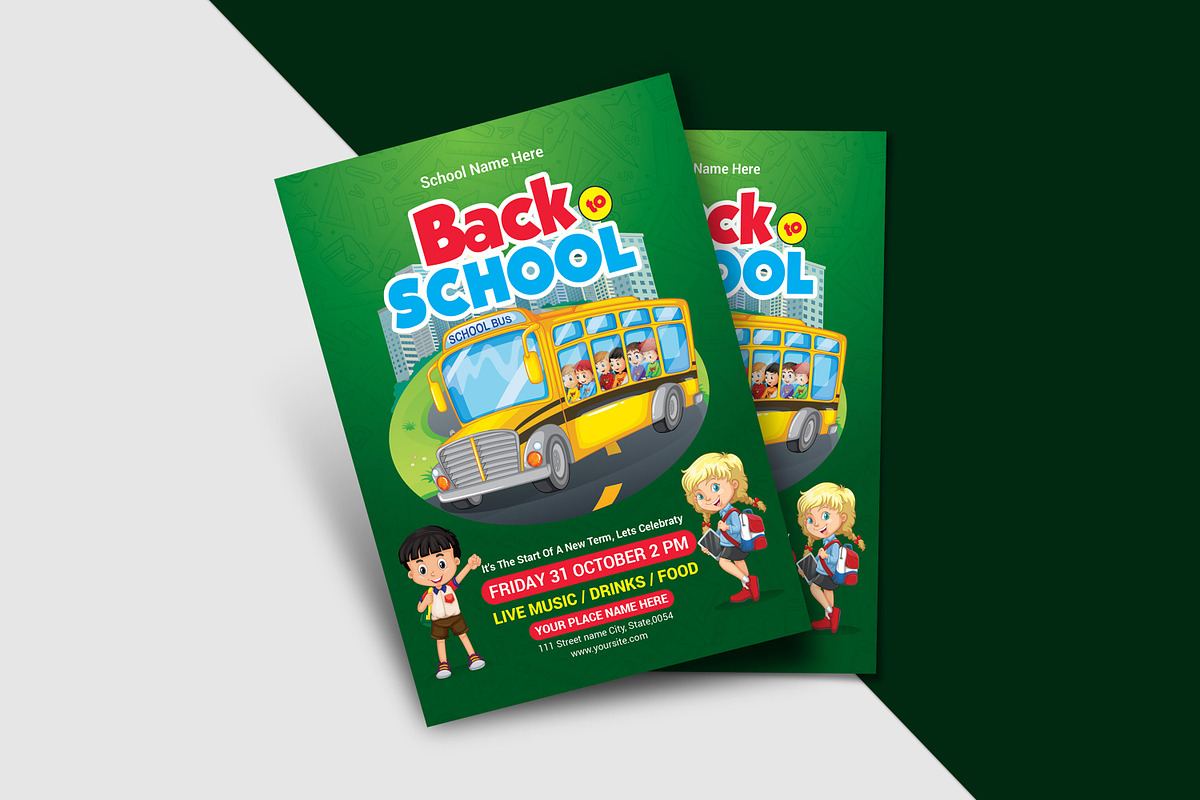 Back to School Party Flyer, a Flyer Template by Ultimate Template Shop (Photo 3 of 6)