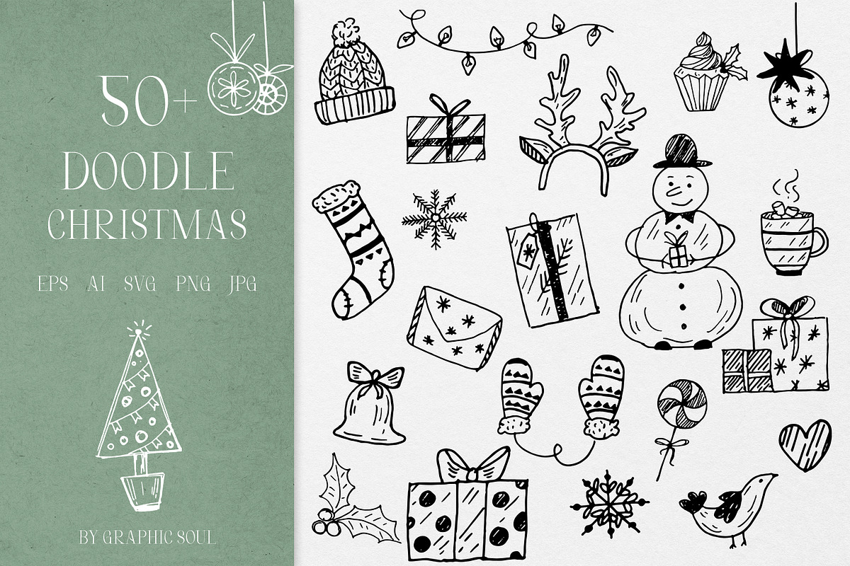 Doodle Christmas Illustrations, an Object Graphic by Graphic Soul (Photo 1 of 5)