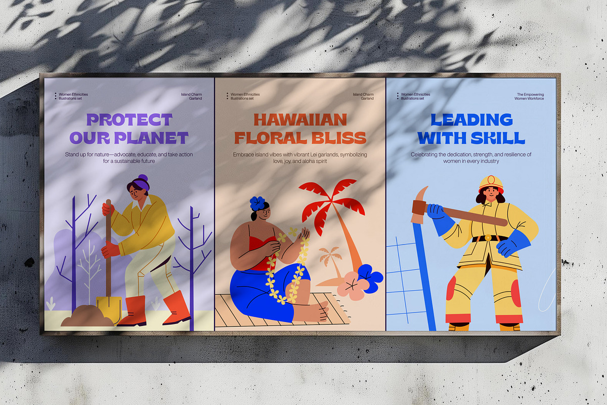 Women Ethnicities Flat Icons, a Person Illustration by Creative Stall (Photo 3 of 10)