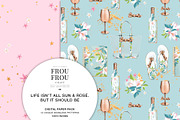 Summer Rose Gold Floral Paper Pack, a Pattern Graphic by Frou Fou Craft (Thumbnail 7 of 7)