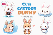 Cute cartoon Bunny 05.TShirt Sticker, an Animal Illustration by KENO Mascots (Thumbnail 1 of 8)