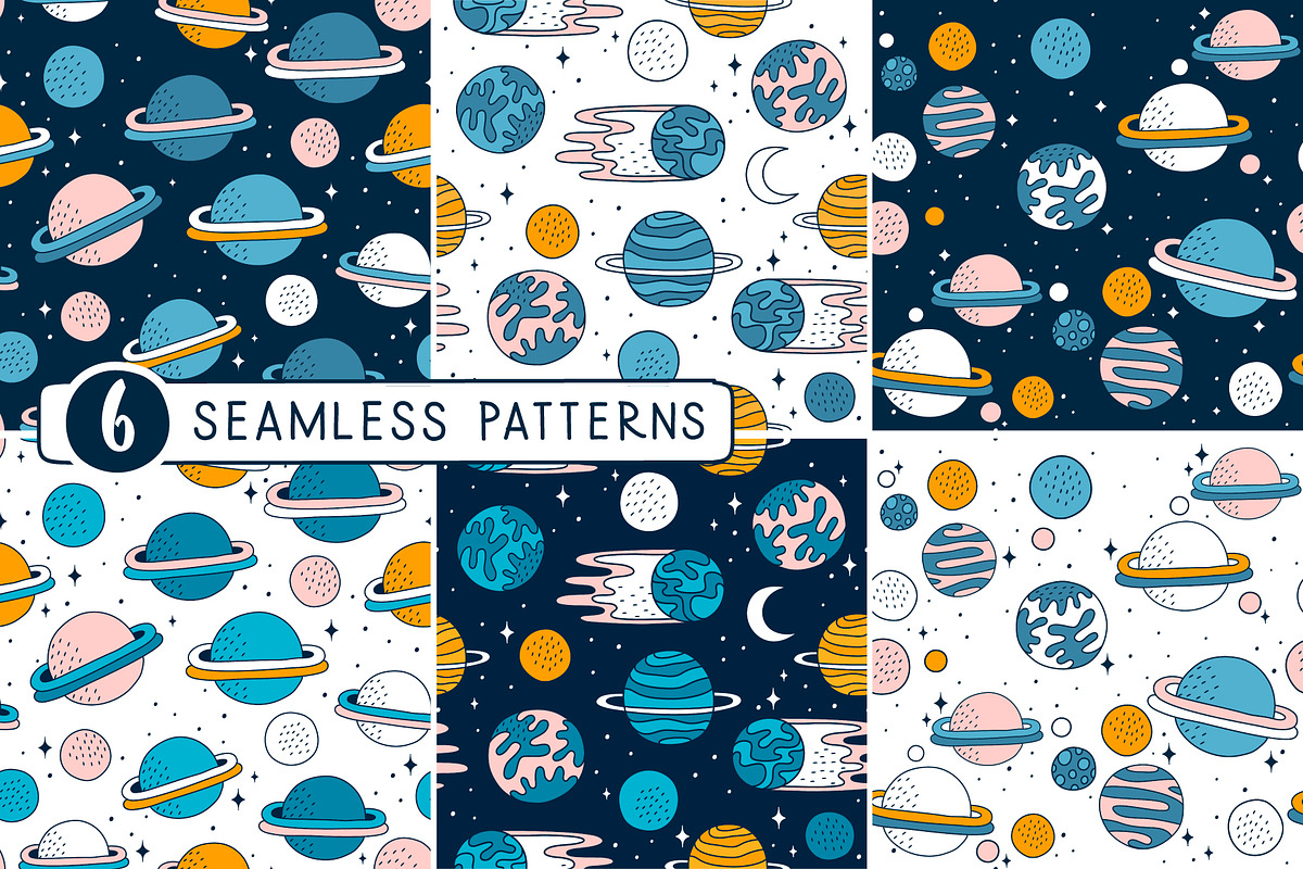 Space illustrations & patterns, an Illustration by Nastya Tkachova (Photo 8 of 9)