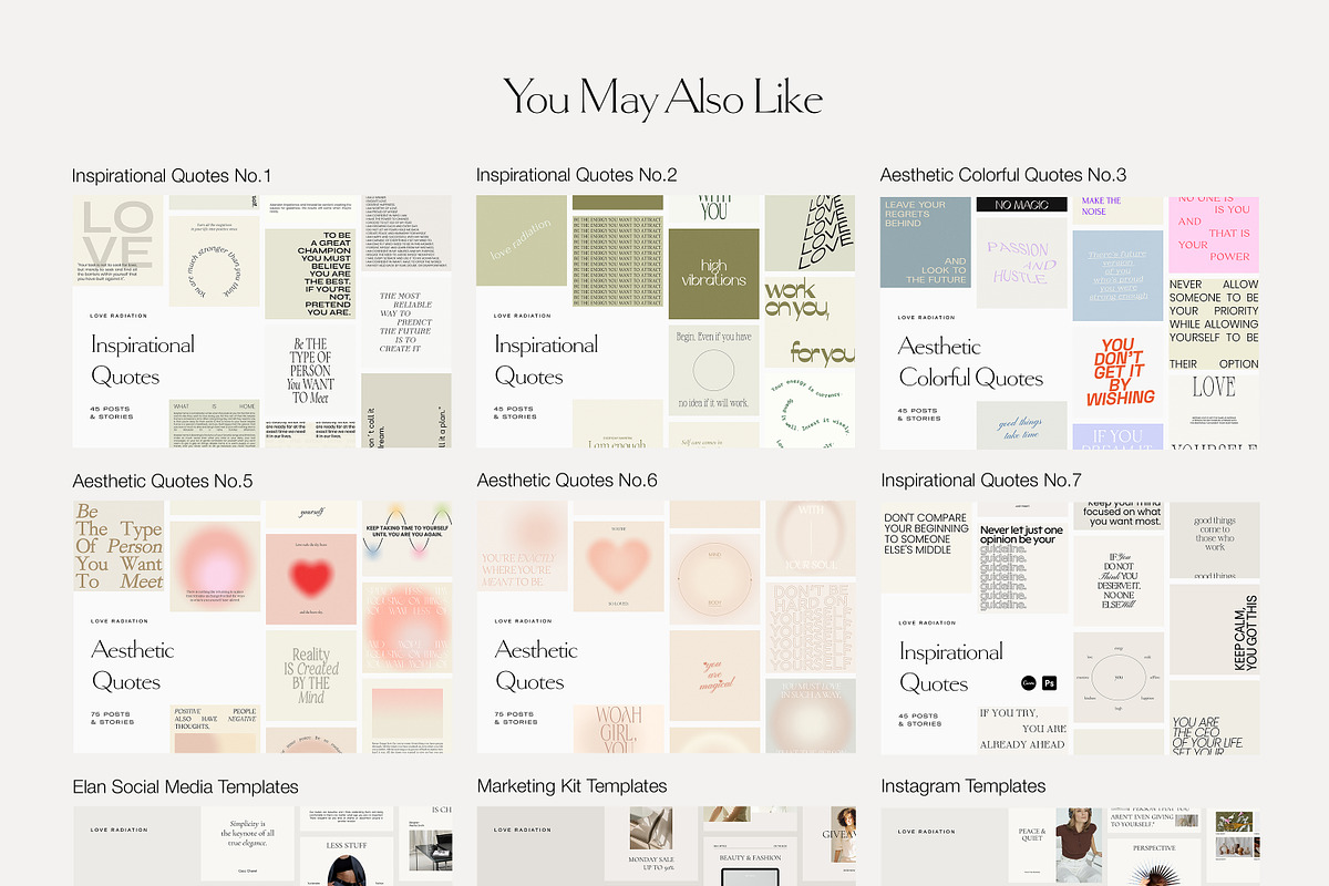 Instagram Quotes Posts Stories PS, a Social Media Template by Love Radiation Studio (Photo 18 of 19)