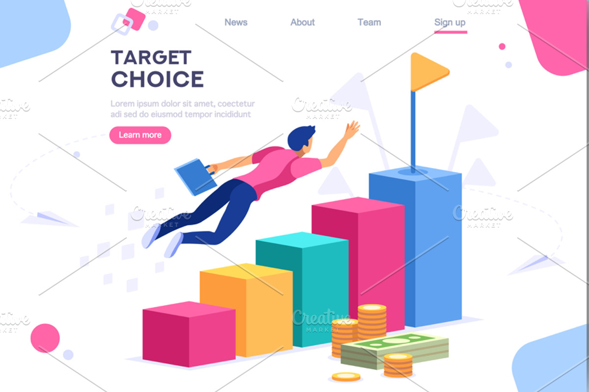 Achievement Target Choice Concept, a Person Illustration by Aurielaki Stock Images