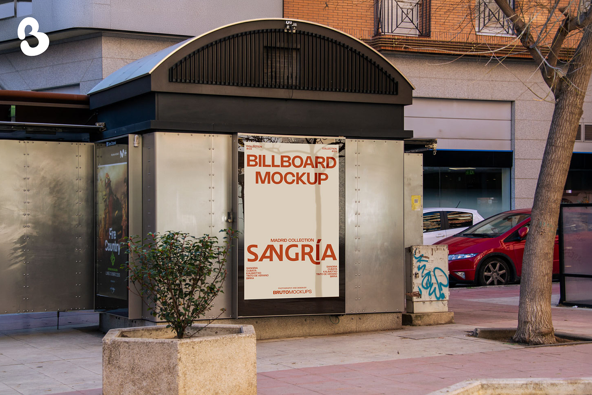 Kiosk Billboard Mockup PSD, an Advertising Mockup by Bruto Mockups (Photo 1 of 3)
