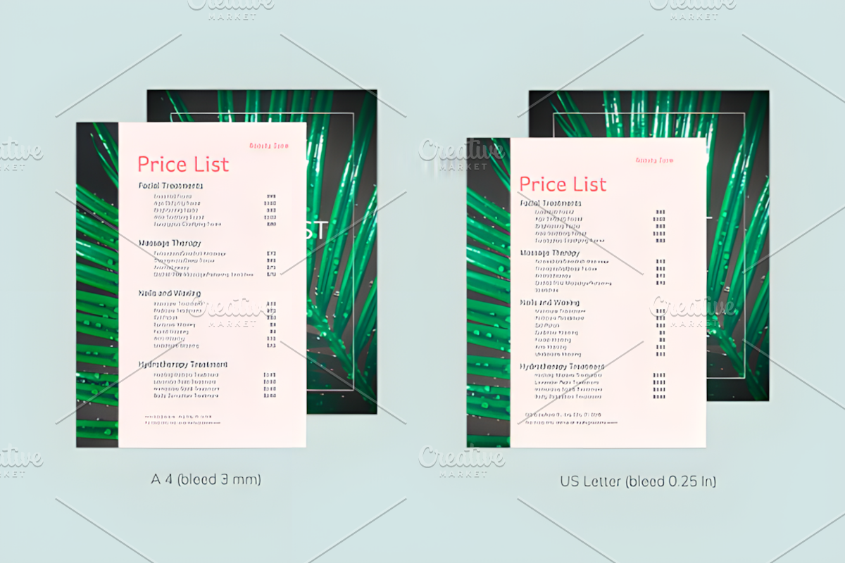 Editable Price List Templates, a Social Media Template by Ink Gallery (Photo 5 of 7)