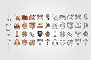 set of Construction industry icons, an Icon by lawoel