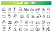 Set of Natural Gas line icons, an Outline Icon by Tettygreen (Thumbnail 1 of 2)