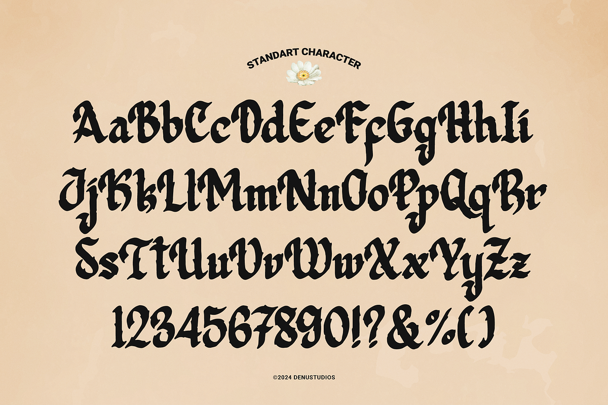 Secrilka | Blackletter Typeface, a Blackletter Font by Denustudios (Photo 10 of 12)