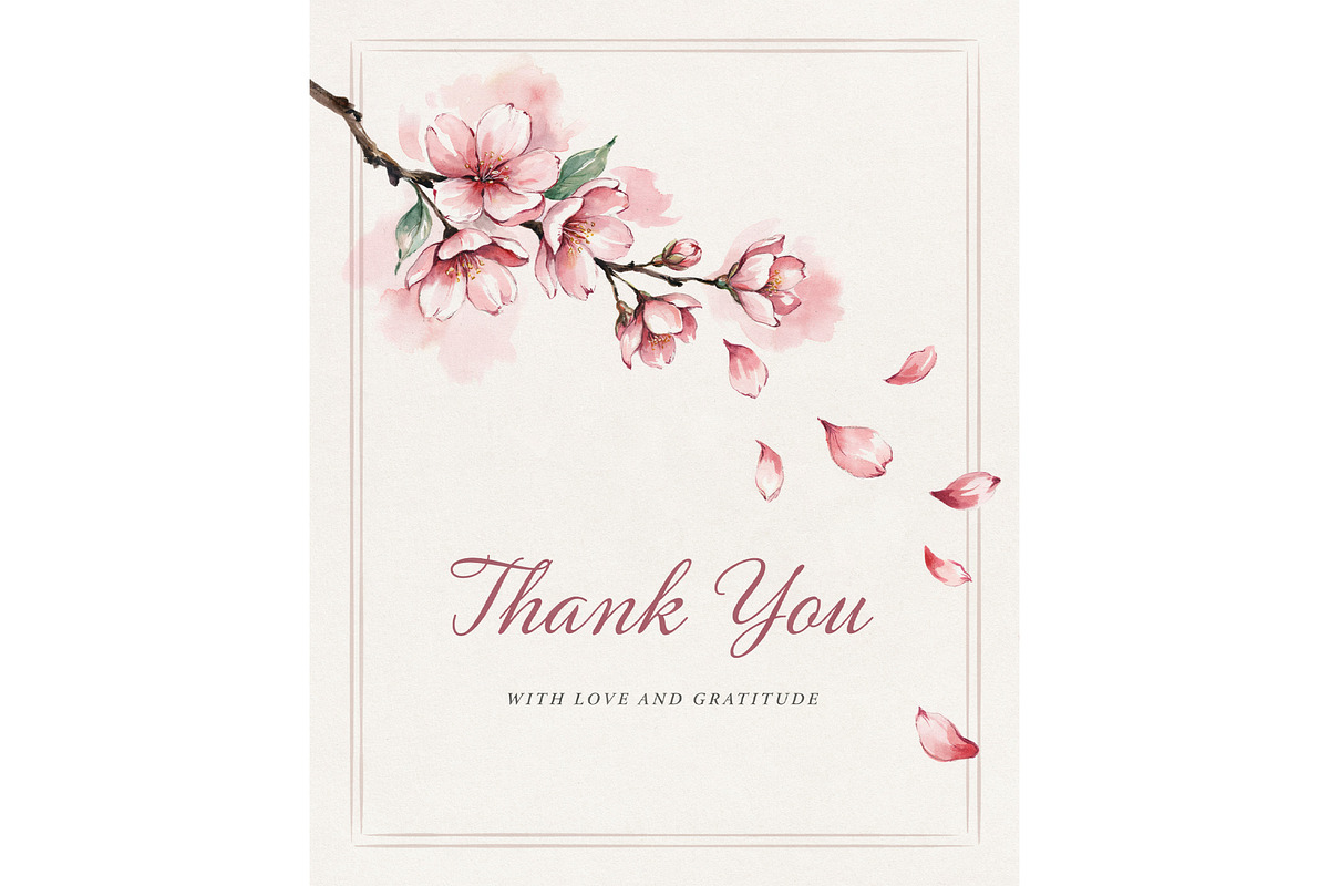 Cherry Blossom Watercolor Clipart, a Decorative Illustration by ForhadGFX (Photo 13 of 13)