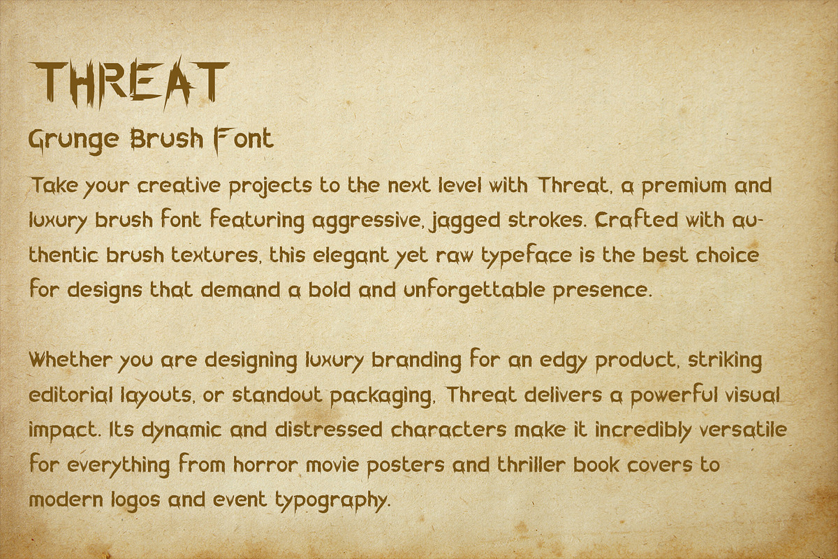 Threat - Grunge Brush Font, a Handwritten Font by OWPictures (Photo 9 of 10)