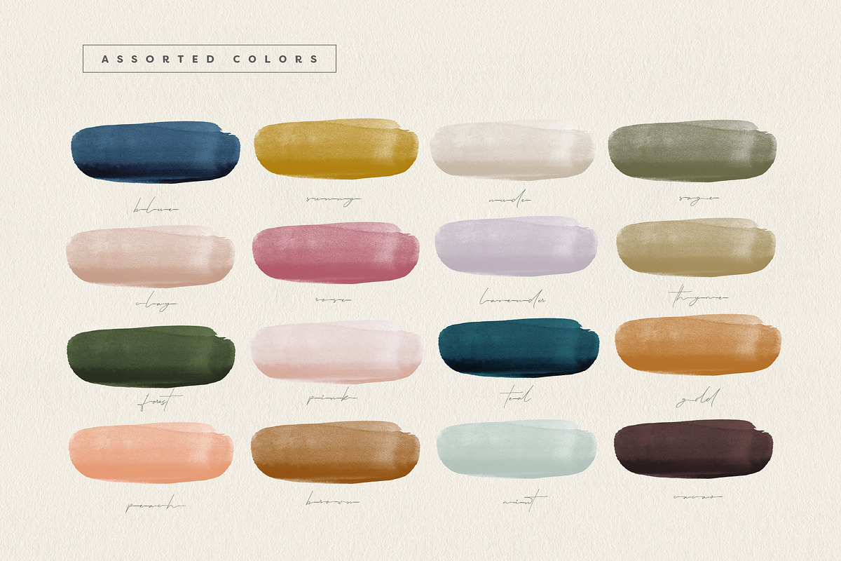 Brush Strokes in 17 Modern Colors, a Texture Graphic by Basia Stryjecka (Photo 15 of 21)