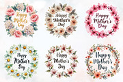 Mothers Day Wreath Design Png Bundle, an Illustration by RobertsArt (Thumbnail 2 of 7)