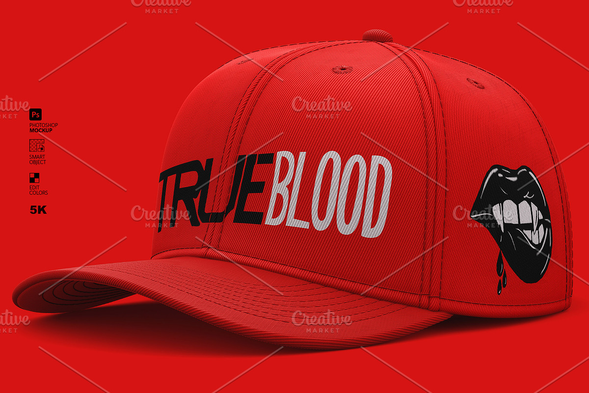 6-Panel Cap Mockup - Full Fabric PSD, a Hat Mockup by LESZ Design (Photo 7 of 12)