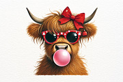 Christmas Highland Cow Clipart, an Animal Illustration by Nicolle's Colorful Art (Thumbnail 5 of 10)