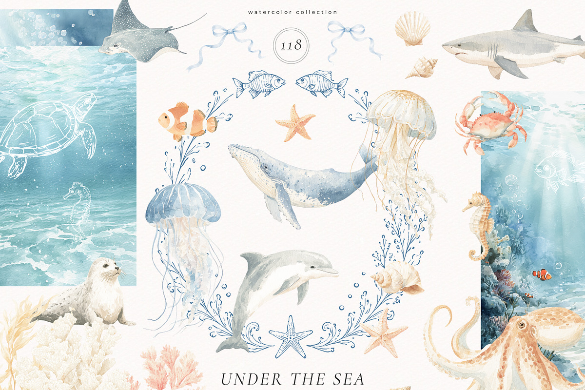 Under The Sea Collection, an Animal Illustration by PeDe Designs (Photo 1 of 7)
