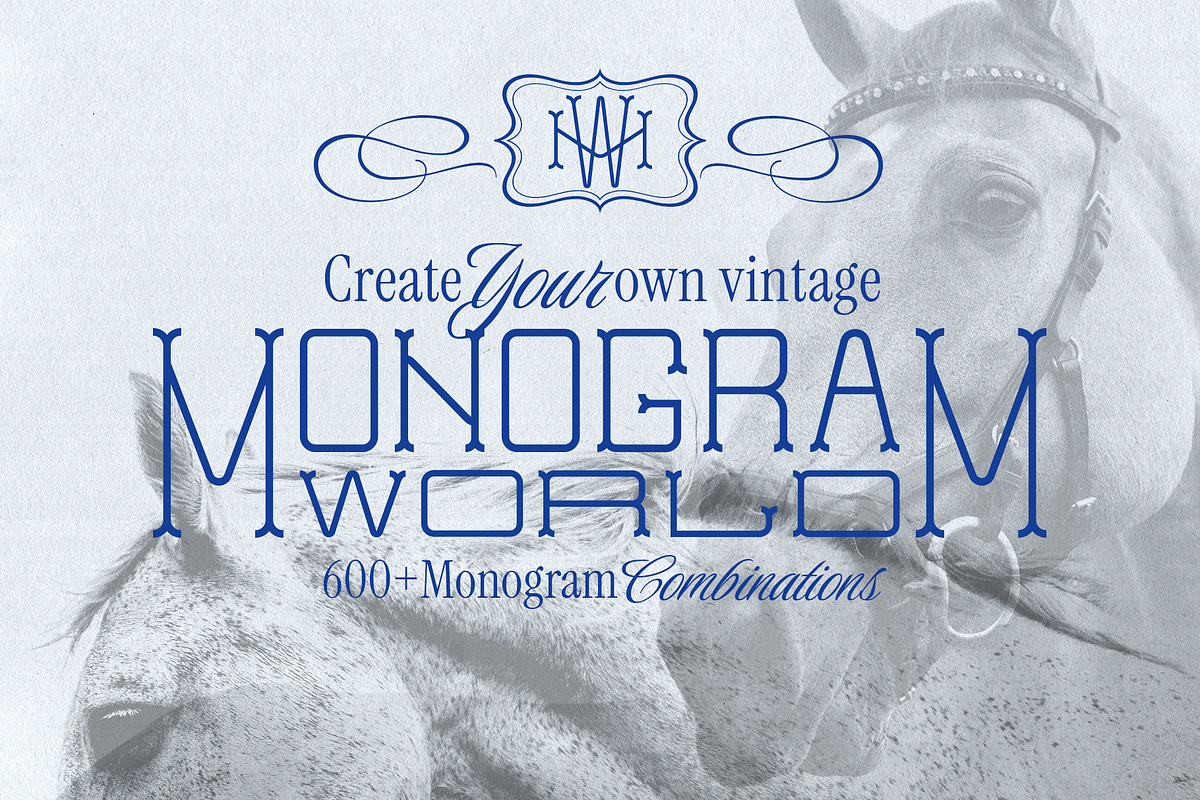 Monogram World Vintage Retro, a Serif Font by Headfonts (Photo 1 of 9)