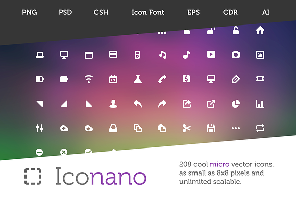 Iconano 208 Micro Icons