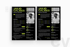 Black Resume CV, a Resume Template by iDoodle Studio