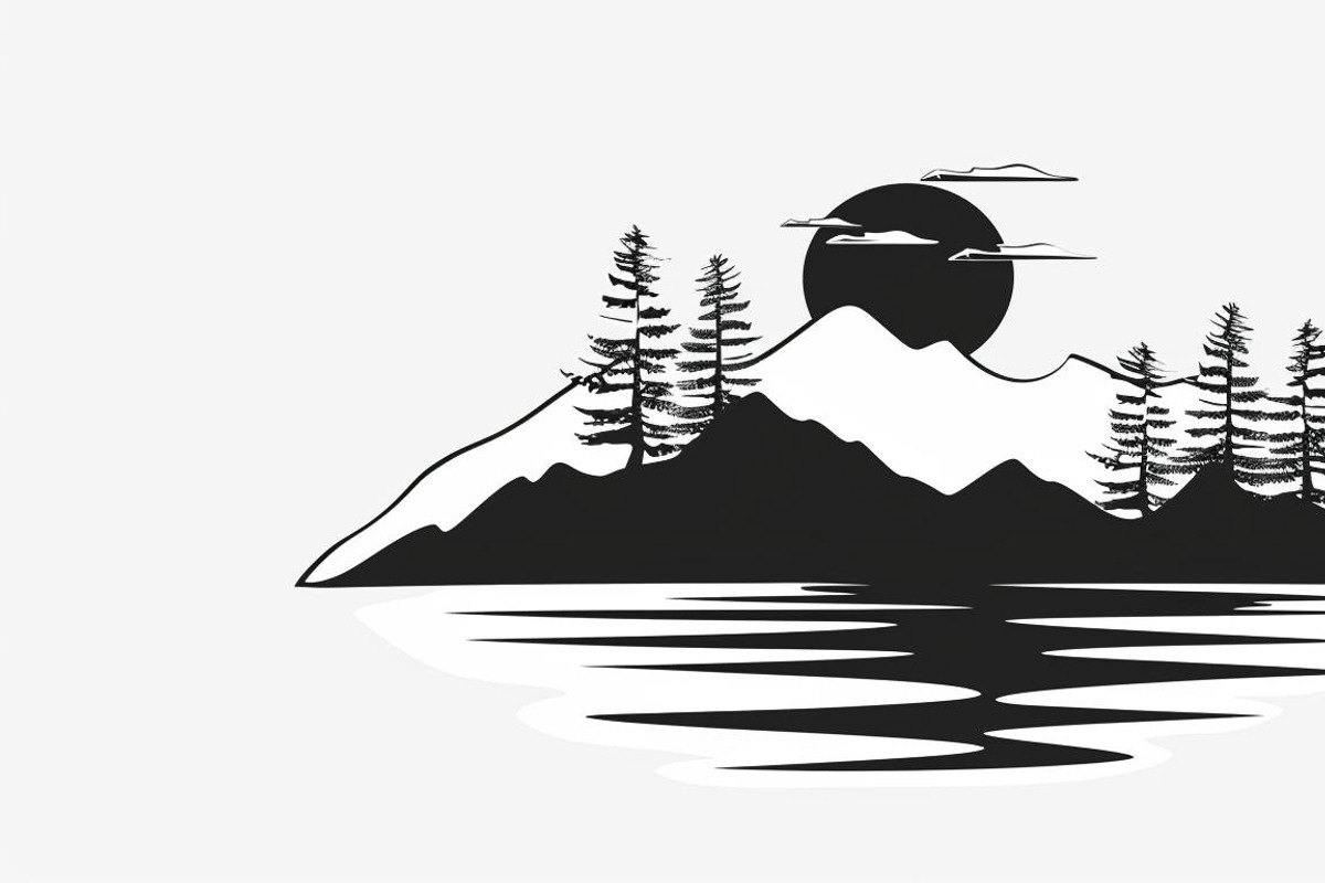 Mountain Tree Silhouette Bundle, a Graphic by hafijul (Photo 3 of 8)