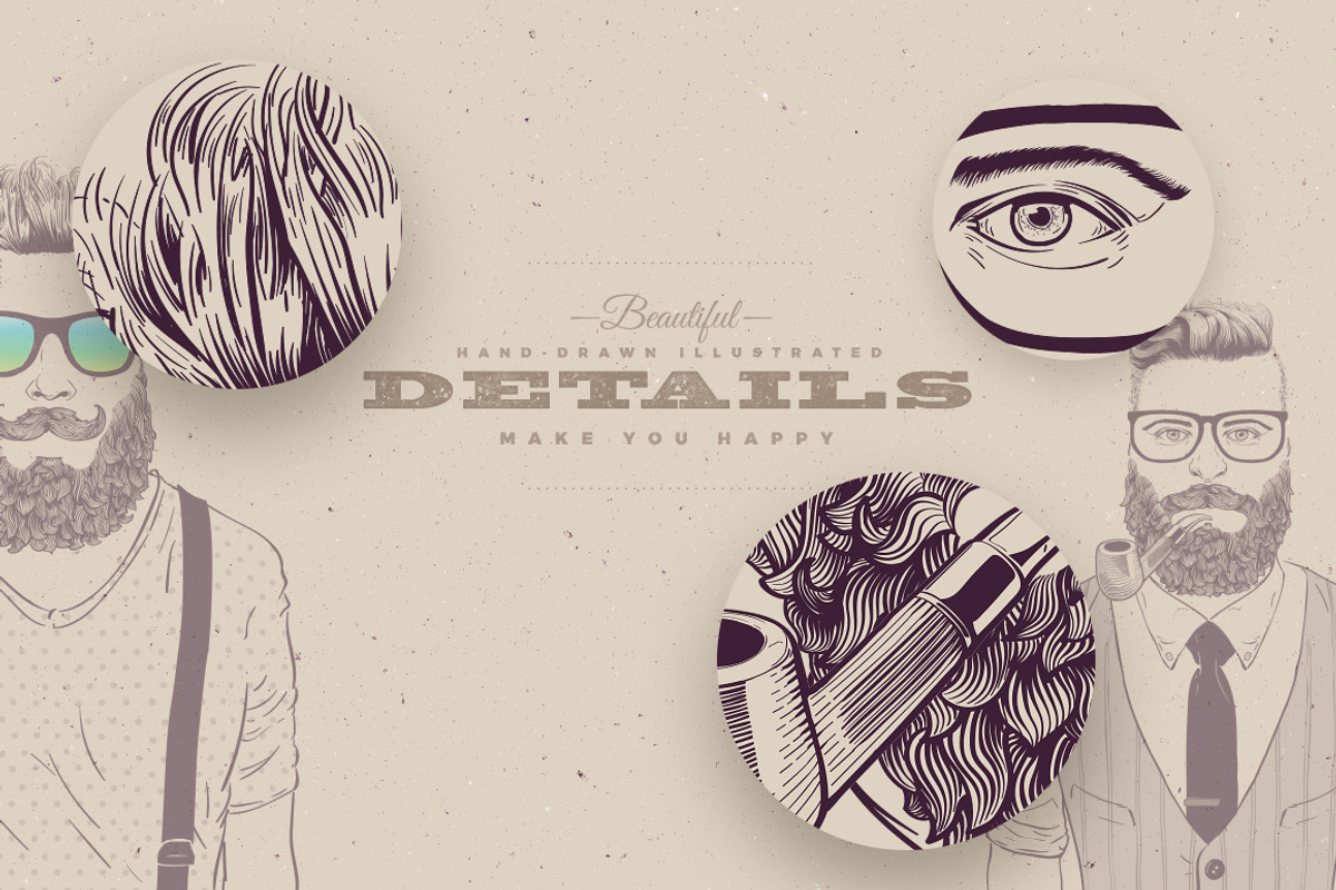 Hipster Characters Kit, a Work Illustration by blauananas (Photo 12 of 13)