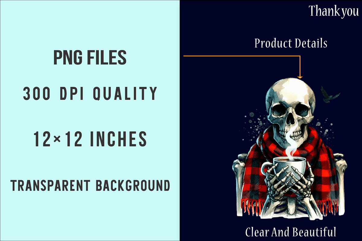 Christmas skeletons clipart bundle, an Illustration by SinaCreation (Photo 6 of 7)