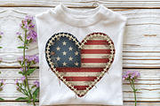 USA Patchwork American Heart Png, an Illustration by CraftArtStudio (Thumbnail 2 of 4)