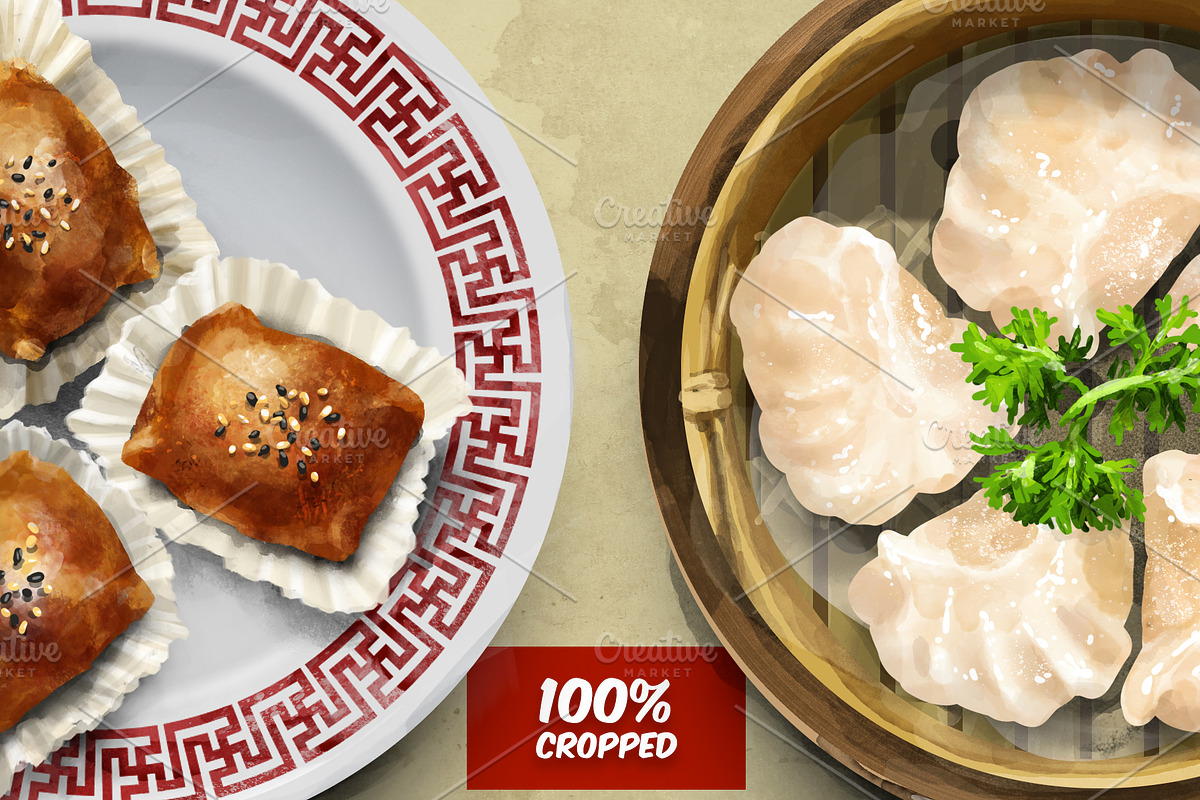 Dimsum chinese food hand drawn, a Food Illustration by DickyJiang Illustrations (Photo 4 of 6)