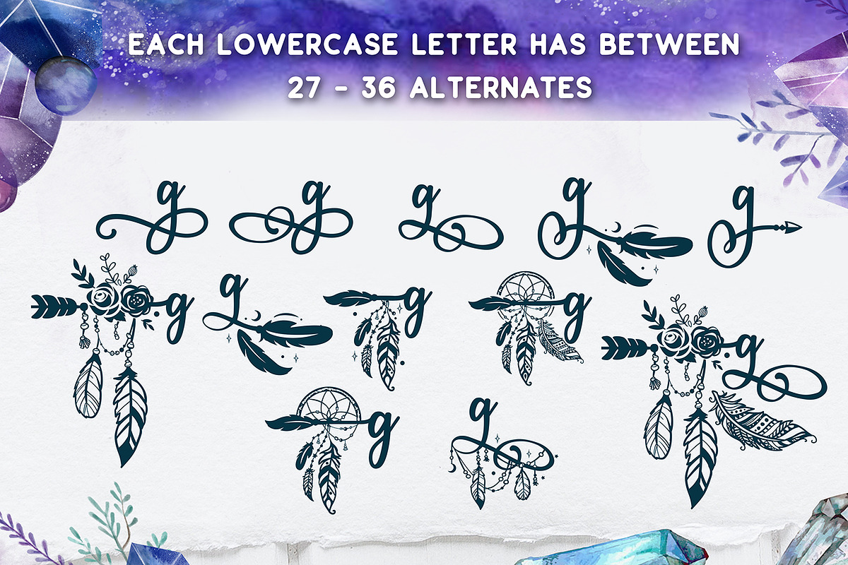 Bohema Spirit font and illustrations preview 3