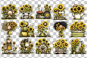 Sunflower Farm PNG Clipart Bundle, a Seasonal Illustration by Nicolle's Colorful Art (Thumbnail 3 of 5)