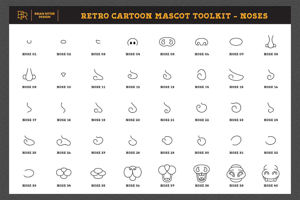 Retro Cartoon Mascot Toolkit, a Brush Add-On by Brian Ritter Design (Photo 8 of 13)