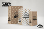 Paper Takeout Bags 3 Sizes Mockup, a Packaging Mockup by INCDesign (Thumbnail 4 of 7)