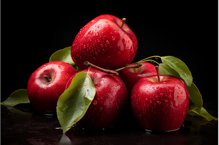 Juicy Red apples. Generate Ai, a Food & Drink Photo by Ylivdesign