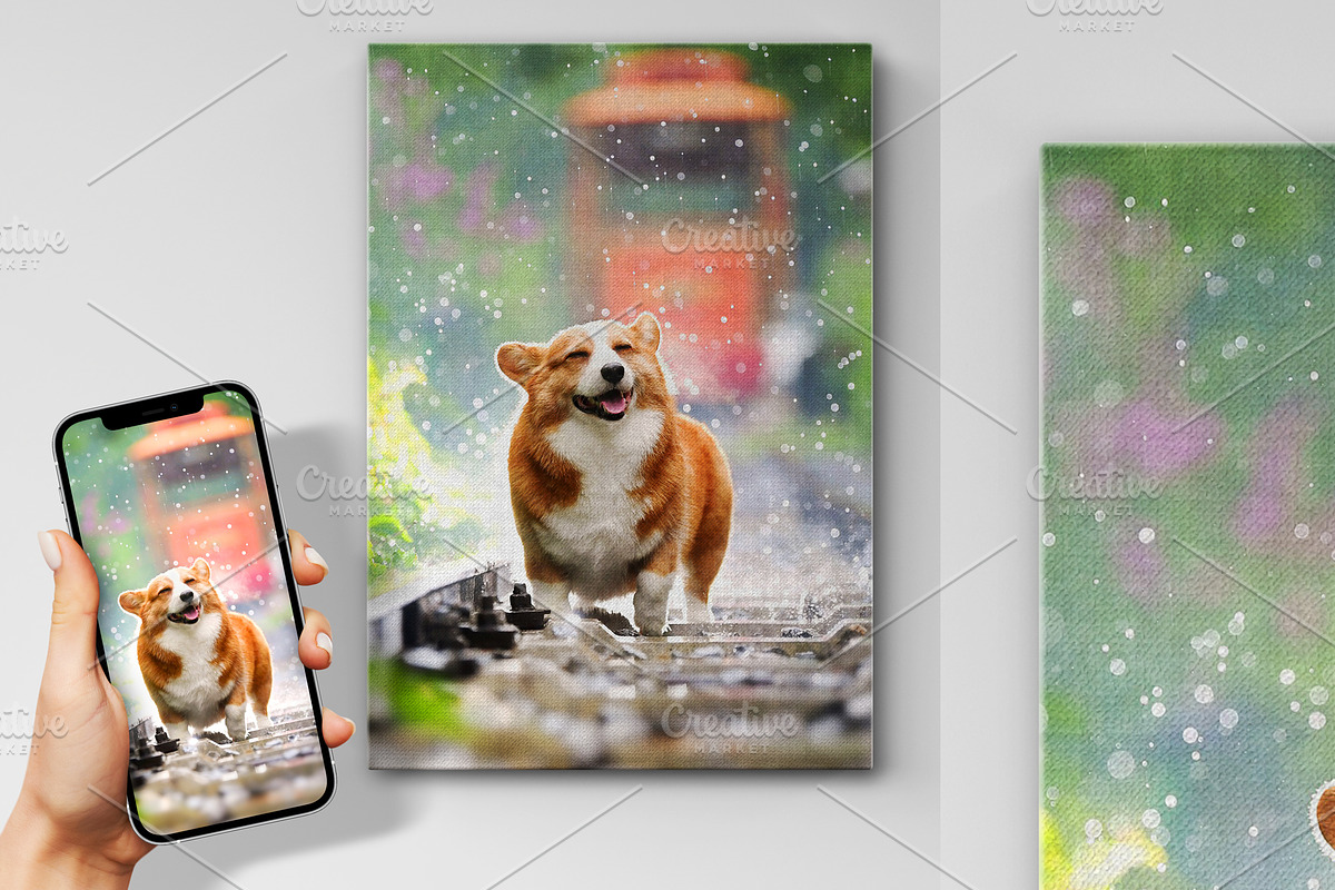 iPhone and Canvas Mockup, a Product Mockup by Moonlight Creative (Photo 2 of 5)