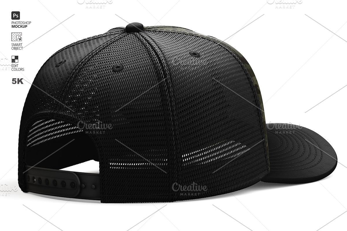 Trucker Hat Mockup – Back View PSD, a Hat Mockup by LESZ Design (Photo 5 of 10)