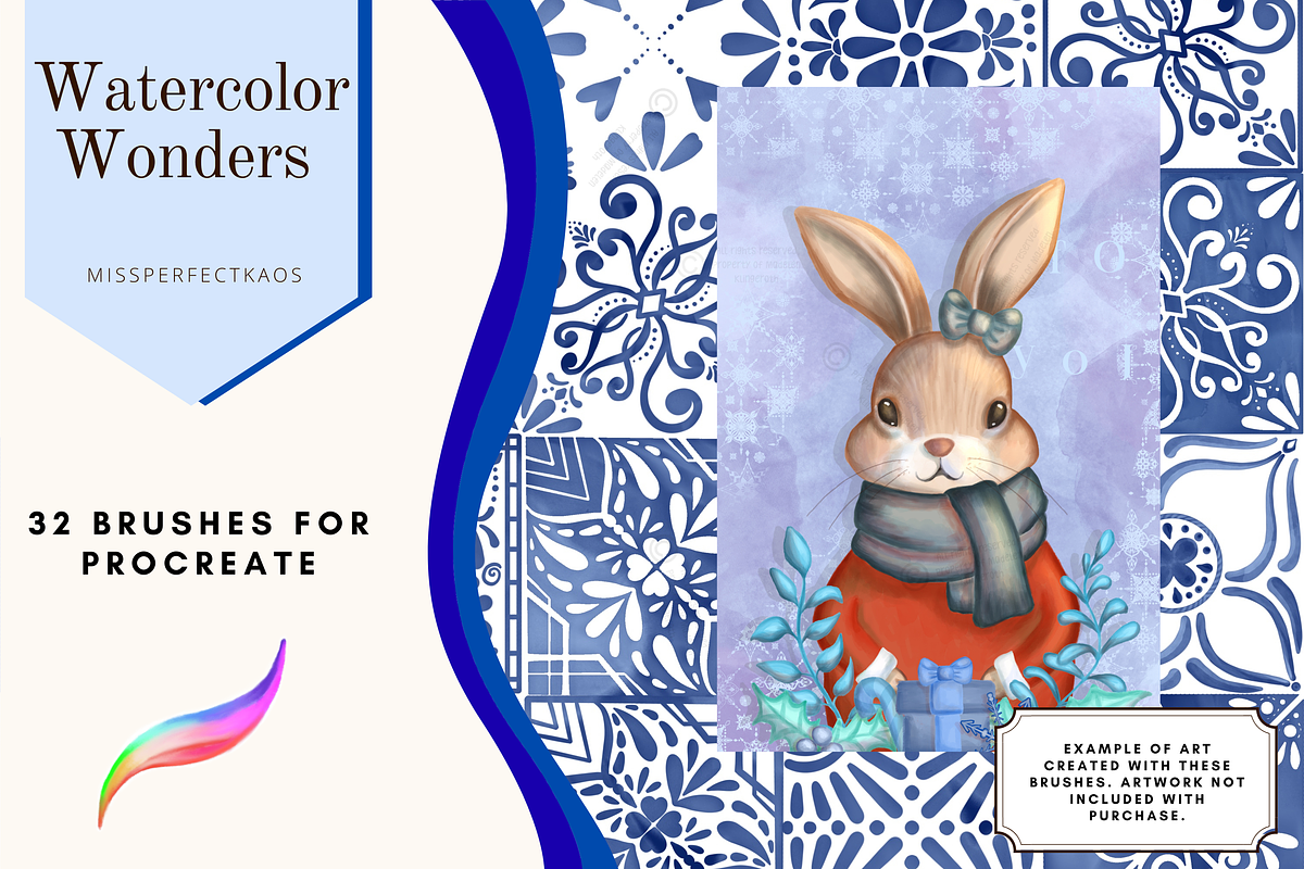 Watercolor - 32 Procreate Brushes, a Brush Add-On by MissPerfectKaos (Photo 4 of 9)