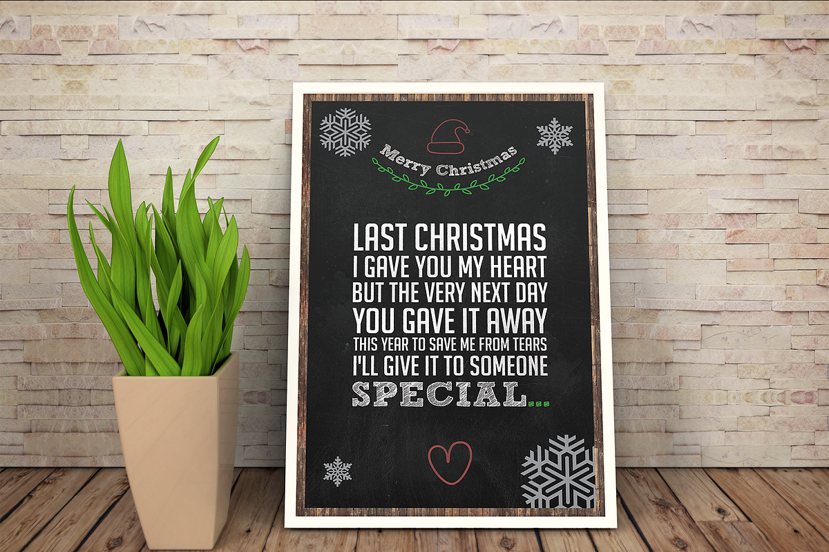 Christmas Greeting Card Chalkboard, a Card Template by SPACECAKE (Photo 5 of 5)