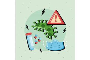 virus pandemic with icons, a Healthcare Illustration by studiogstock