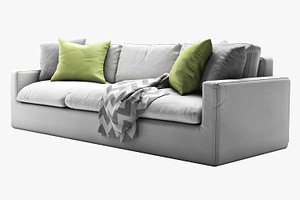 Vogue Three-seat Sofa 3d Model